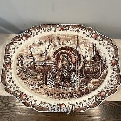 Vintage Johnson Bros His Majesty England Thanksgiving Dinner Serving Plate Huge