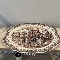 Vintage Johnson Bros His Majesty England Thanksgiving Dinner Serving Plate Huge