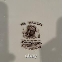 Vintage Johnson Bros His Majesty England Thanksgiving Dinner Serving Plate Huge