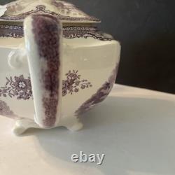 Vintage Johnson Bros Old Britain Castles Teapot Withlid Farnham Castle Purple Rare