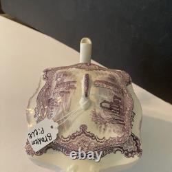 Vintage Johnson Bros Old Britain Castles Teapot Withlid Farnham Castle Purple Rare