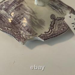 Vintage Johnson Bros Old Britain Castles Teapot Withlid Farnham Castle Purple Rare