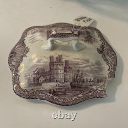 Vintage Johnson Bros Old Britain Castles Teapot Withlid Farnham Castle Purple Rare