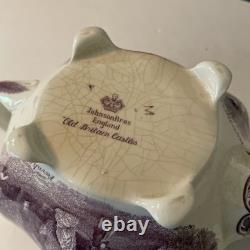 Vintage Johnson Bros Old Britain Castles Teapot Withlid Farnham Castle Purple Rare