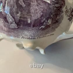 Vintage Johnson Bros Old Britain Castles Teapot Withlid Farnham Castle Purple Rare