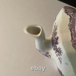 Vintage Johnson Bros Old Britain Castles Teapot Withlid Farnham Castle Purple Rare