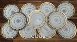 Vintage Johnson Bros. Pareek (11) Dinner Plates Gold Flowers, England, Beautiful