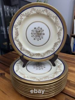 Vintage Johnson Bros. Pareek (11) Dinner Plates Gold Flowers, England, Beautiful
