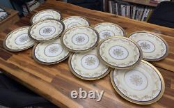 Vintage Johnson Bros. Pareek (11) Dinner Plates Gold Flowers, England, Beautiful