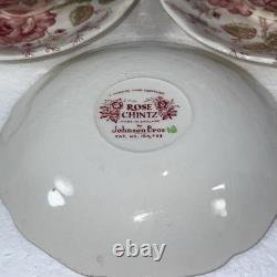 Vintage Johnson Bros. Rose Chintz Cup And Saucer Set Of 8+ Extra Saucer No Chips
