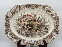 Vintage Johnson Bros Wild Turkeys Native American Turkey Platter