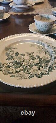 Vintage Johnson Bros Windsor Ware Green Apple Blossom 22 Piece Dinnerware Set