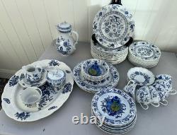 Vintage Johnson Brother England Ironstone Blue onion Set of 56 Pieces England Vintage Johnson Brother England Ironstone Blue onion Set of 56 Pieces England