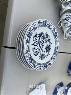 Vintage Johnson Brother England Ironstone Blue onion Set of 56 Pieces England