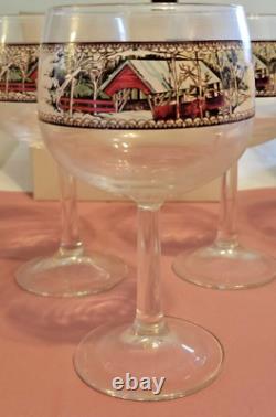 Vintage Johnson Brothers 8-Piece Friendly Village 12 oz Goblet Set