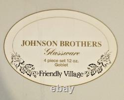 Vintage Johnson Brothers 8-Piece Friendly Village 12 oz Goblet Set