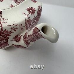 Vintage Johnson Brothers China English Chippendale Red Transferware Teapot