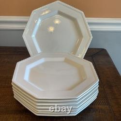 Vintage Johnson Brothers England Heritage White 10Dinner Plates Set Of 8