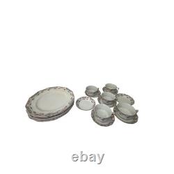 Vintage Johnson Brothers England Octagonal Floral Ironstone 18pc Set Plates Cups