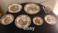 Vintage Johnson Brothers Friendly Village China Set 7 Piece Plate Sets 58 Pieces