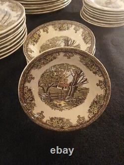 Vintage Johnson Brothers Friendly Village China Set 7 Piece Plate Sets 58 Pieces