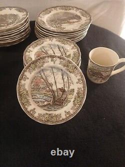 Vintage Johnson Brothers Friendly Village China Set 7 Piece Plate Sets 58 Pieces