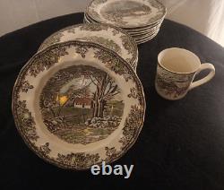 Vintage Johnson Brothers Friendly Village China Set 7 Piece Plate Sets 58 Pieces