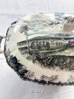 Vintage Johnson Brothers Friendly Village Rectangular Soup Tureen & Lid