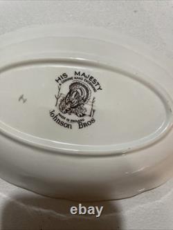Vintage Johnson Brothers Gravy Underplate/Relish Dish His Majesty Turkey England