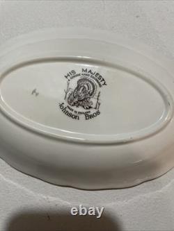 Vintage Johnson Brothers Gravy Underplate/Relish Dish His Majesty Turkey England