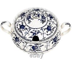 Vintage Johnson Brothers Indies Blue Earthenware Tureen Soup Punch Bowl 13 1/4
