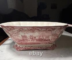 Vintage Johnson Brothers Old Britain Castles Pink Soup Tureen England