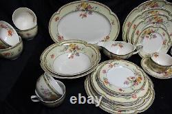 Vintage Johnson Brothers Pareek Jasmine Dinnerware Floral Pattern w Gold Trim