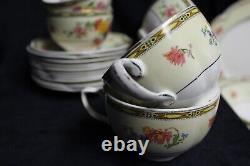 Vintage Johnson Brothers Pareek Jasmine Dinnerware Floral Pattern w Gold Trim