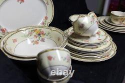 Vintage Johnson Brothers Pareek Jasmine Dinnerware Floral Pattern w Gold Trim