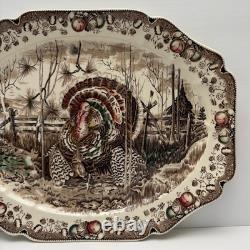 Vintage Johnson Brothers Thanksgiving Turkey Platter England Transferware