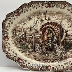 Vintage Johnson Brothers Thanksgiving Turkey Platter England Transferware