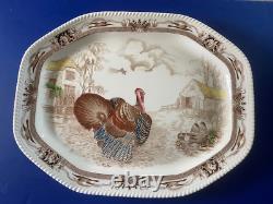 Vintage New UNUSED Johnson Bros Barnyard King Turkey Thanksgiving Platter