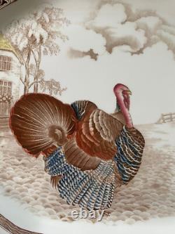 Vintage New UNUSED Johnson Bros Barnyard King Turkey Thanksgiving Platter