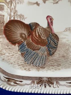 Vintage New UNUSED Johnson Bros Barnyard King Turkey Thanksgiving Platter
