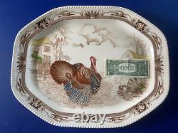 Vintage New UNUSED Johnson Bros Barnyard King Turkey Thanksgiving Platter