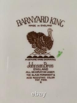 Vintage New UNUSED Johnson Bros Barnyard King Turkey Thanksgiving Platter