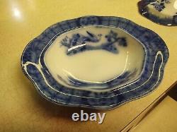 Vintage Prettiest Flow Blue Mongolia Johnson Bros England Antique Tureen and Lid