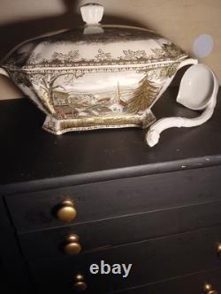 Vintage Rare Johnson Bros The Friendly Village Large Soup Tureen W Lid