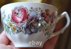 Vintage SHERATON Johnson Bros 10 CUPS/SAUCERS Hand Painted Transferware OLD MRK