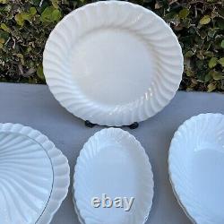 Vintage Set Of 23 Ironstone Johnson Bros Regency Snow White Dinnerware