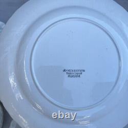 Vintage Set Of 23 Ironstone Johnson Bros Regency Snow White Dinnerware