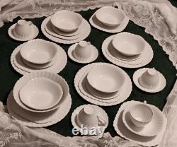 Vintage Set Of 33 Ironstone Johnson Bros Regency Snow White Dinnerware BIG LOT