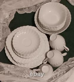 Vintage Set Of 33 Ironstone Johnson Bros Regency Snow White Dinnerware BIG LOT