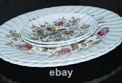 Vintage Staffordshire Bouquet Dinner Plates Johnson Brothers Saucers